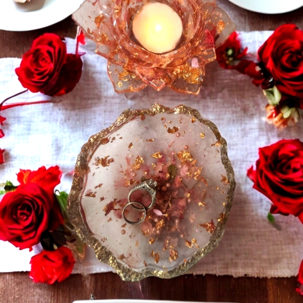 BUNDLE- Lotus Tealight Holder and Trinket Dish
